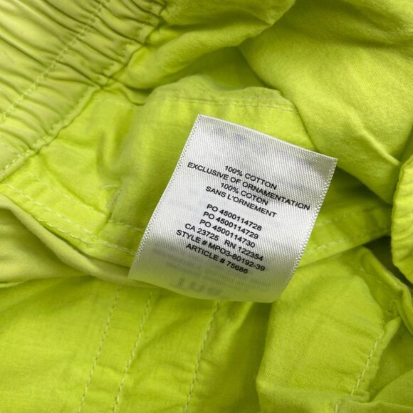 TNA Aritzia Cargo Pants Relaxed Mid Rise Adjustable Neon Green Women's Small - Picture 12 of 12